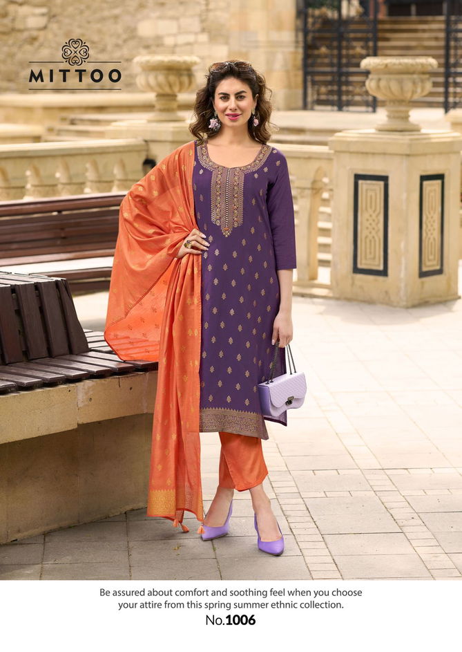 Aafreen By Mittoo Muslin Designer Kurti With Bottom Dupatta Wholesale Price In Surat
